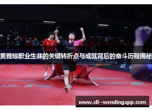 黄雅琼职业生涯的关键转折点与成就背后的奋斗历程揭秘
